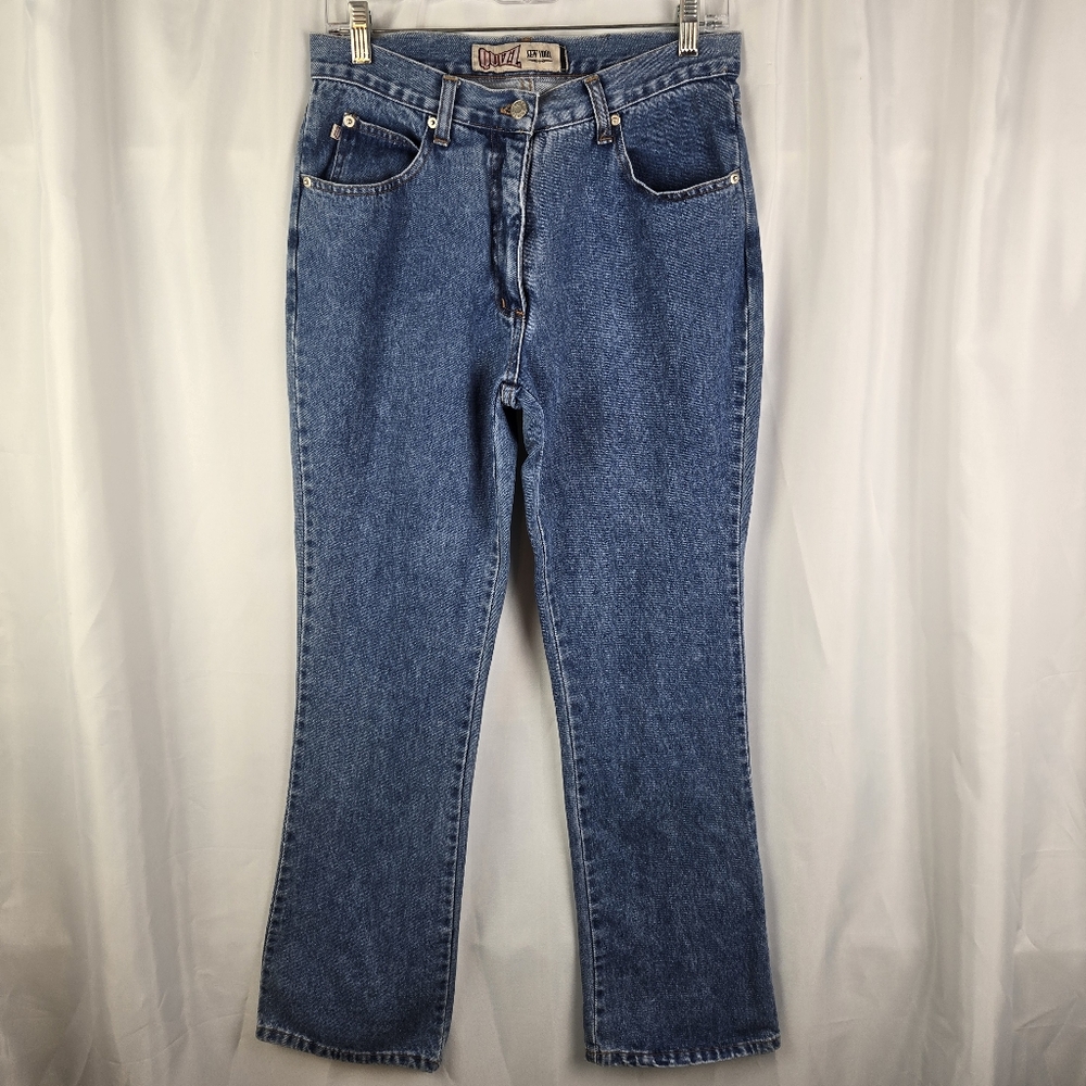 Vintage 90s Y2K Quizz New York Boot Cut Blue Denim Jeans Women Juniors Size 7/8